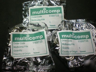 New lot of 3 multicomp jack dnc bulkhead 13-11-tgn RG58