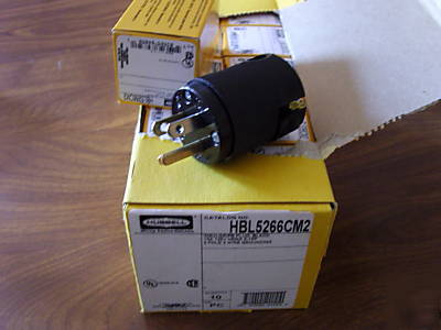 {10} HBL5266C 15A 125V u/g edison plug { all black }