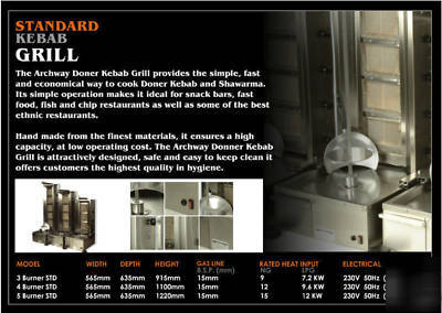 Archway gyros gas kebab machine ( gas 4 burner ) 