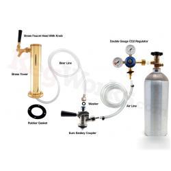 Brass tap tower kegerator kit euro keg draft beer