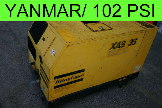 1997 atlas-copco XAS36 compressor yanmar 7 bar 102 psi 