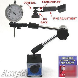 Hydraulic magnetic base holder+dial indicator+points