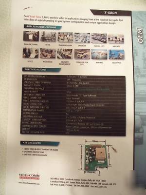 5.8GHZ ism band rct-5808 videocomm wireless receiver