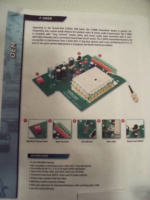5.8GHZ ism band rct-5808 videocomm wireless receiver
