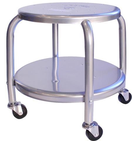 New cramer silvertone red or gray utility scooter stool