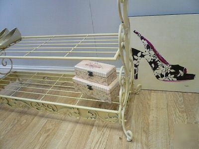 Shabby chic clothes rail cream french hanging wardrobe