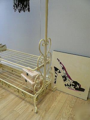 Shabby chic clothes rail cream french hanging wardrobe
