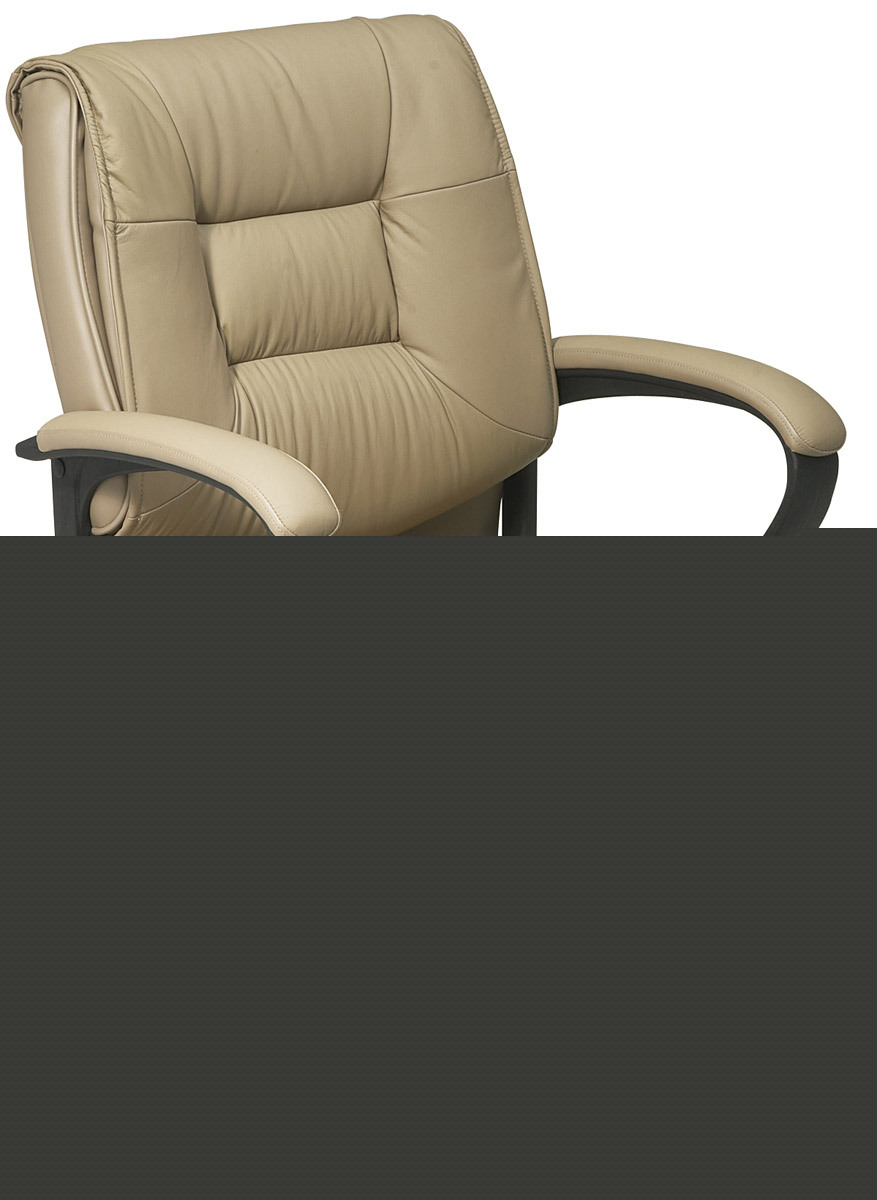 Tan leather mid back executive / manager office chair