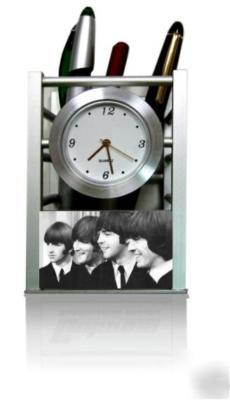 The beatles office desk clock stationary, pen holder