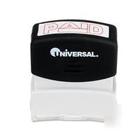 Universal products one-color message stamp, "pa...