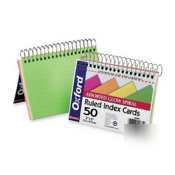 New oxford spiral bound neon index cards - 3IN x