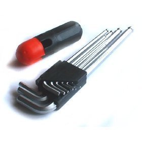 9 pc chrome alloy ball end hex keys with handle