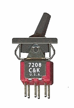 Lot 7 dpdt c&k 7208 momentary paddle switch on - (on)