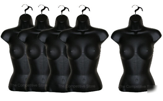 New lot of 5 brand female torso mannequin forms black
