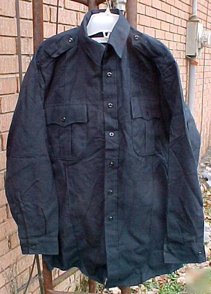 New navy nomex ls work shirt button front 15 1/2 medium