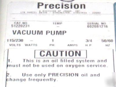 Precision scientific PC300 51220231 lab vacuum vac pump