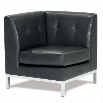 Wall street corner chair upholstery: black