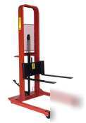 WescoÂ® 56''h wide straddle fork hydraulic stacker