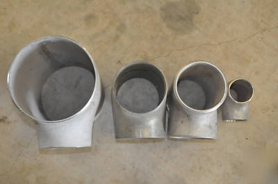 7 lot butt weld stainless steel tee fittings 