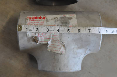 7 lot butt weld stainless steel tee fittings 