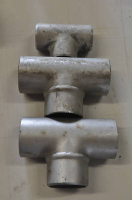 7 lot butt weld stainless steel tee fittings 