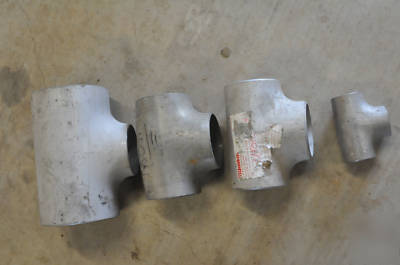 7 lot butt weld stainless steel tee fittings 