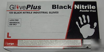 Ammex black nitrile gloves case of 1000 size large 