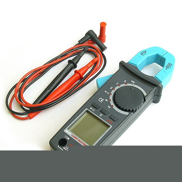 Mini clamp meter with non contact volt stick flashlight