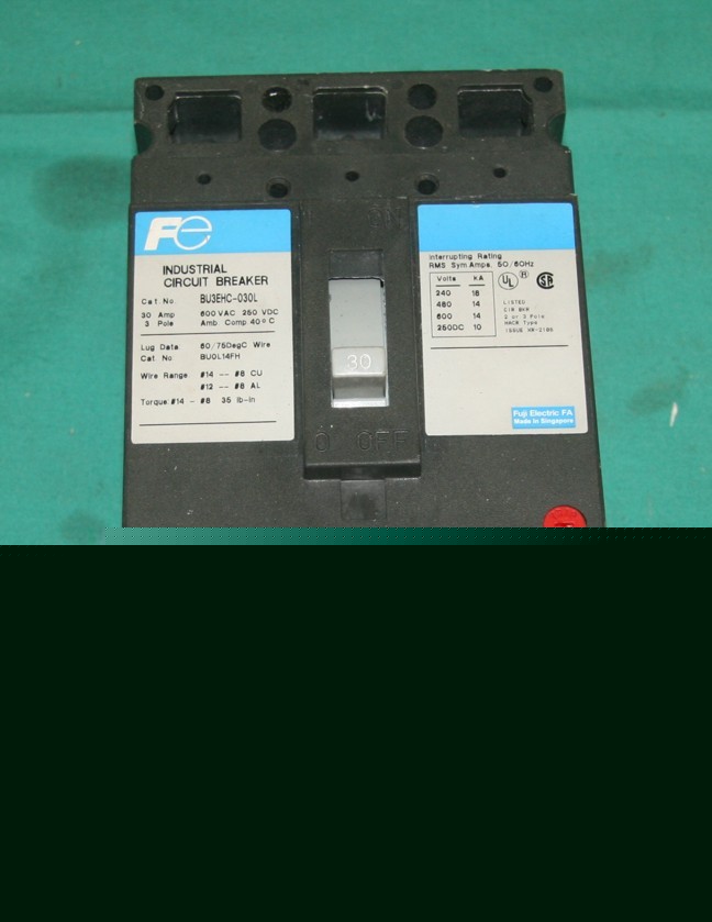 New fuji industrial circuit breaker BU3EHC-030L 30 30A 