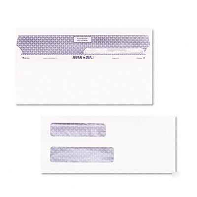 Reveal-n-seal double window check adhve white 500/box
