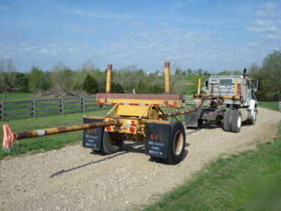 Semi sized utility pole & pipe trailer, good condition