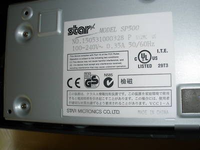 Star SP500 matrix receipt printer parallel 512MC