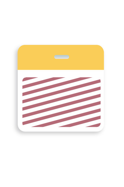 Thermal-printable yellow timebadge backpart 05902