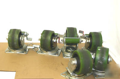 Used lot 6 heavy duty aldion industries casters