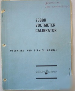 Hp model 738BR operating and service manual