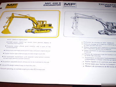 Massey-ferguson mf 450 s excavator sales broch 2 items 