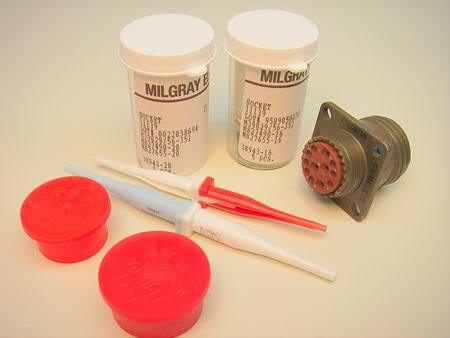 New D38999/20WD97SN, mil spec connector, pins and tool, 