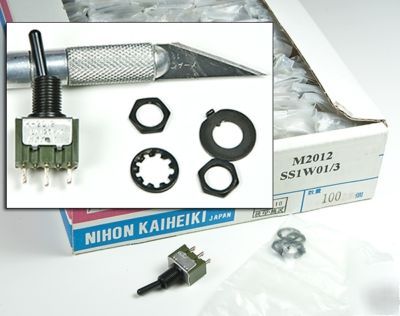 Nkk switches miniature toggle switch, black finish 
