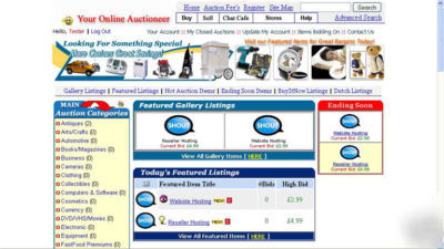 Online auction website. inc free domain
