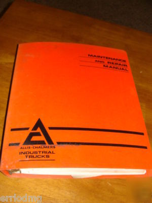 Vintage allis chalmers lift truck manual