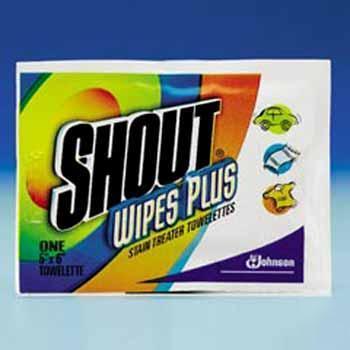 Shout wipes plus stain treater towelettes case pack 80
