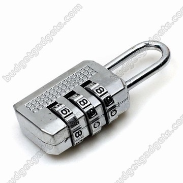 Silver 3 digits combination number padlocks lock V2