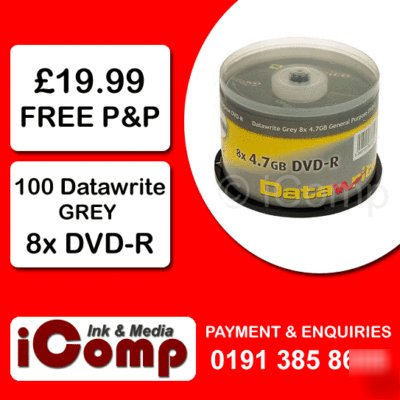 100 grey datawrite 8X red top dvd-r