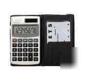 Compucessory dual power pocket calculator w/ wallet