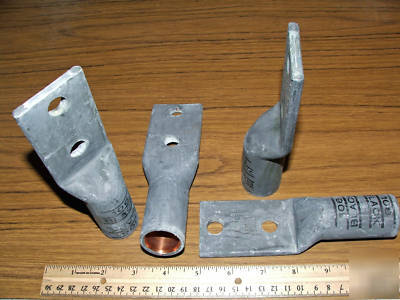 Copper compression lug connector 750 mcm wire 1/2 holes
