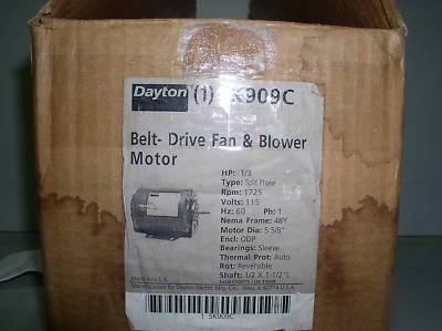 Dayton 5K909C belt DRIVE1/3 HP1725 rpm fan-blower motor