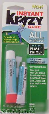 Instant krazy glue all purpose with plastic primer 1PK