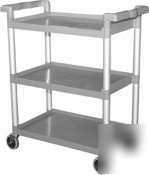 Medium plastic bussing cart 32 x 16.25 x 36.5
