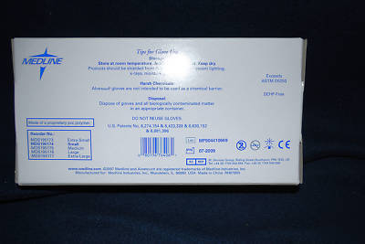 Medline aloetouch 3G powder-free synthetic 400 gloves 