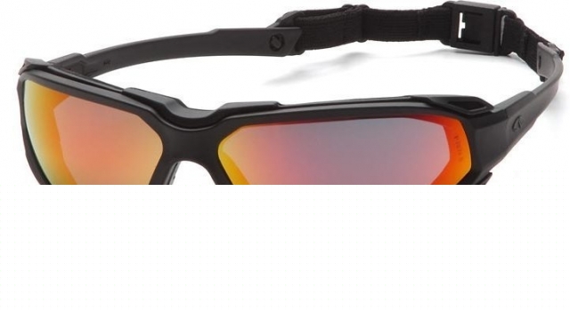 Pyramex highlander safety glasses - sky red mirror anti